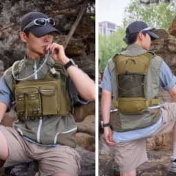 Multi-functional Chest Pack Tactical Vest for Men Hydration Backpack with Gear Holder Running Bag for Marathon Cycling Trekking