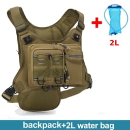 Multi-functional Chest Pack Tactical Vest for Men Hydration Backpack with Gear Holder Running Bag for Marathon Cycling Trekking