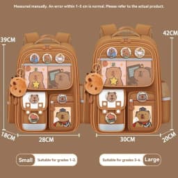 Waterproof Capybara Backpack Large Capacity Ergonomic Spine Protection Comfortable Wide Straps School College Bag for Students