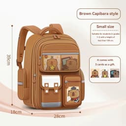 Waterproof Capybara Backpack Large Capacity Ergonomic Spine Protection Comfortable Wide Straps School College Bag for Students