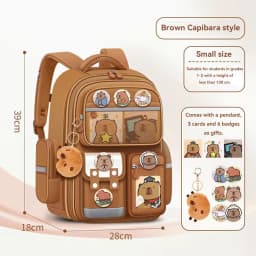 Waterproof Capybara Backpack Large Capacity Ergonomic Spine Protection Comfortable Wide Straps School College Bag for Students