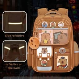 Waterproof Capybara Backpack Large Capacity Ergonomic Spine Protection Comfortable Wide Straps School College Bag for Students