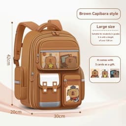 Waterproof Capybara Backpack Large Capacity Ergonomic Spine Protection Comfortable Wide Straps School College Bag for Students