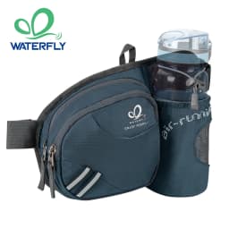 WATERFLY Fanny Pack Waist Bag For Women Men With Water Bottle Holder Hiking Belt Bum Bags For Running Walking DogWalking Travel
