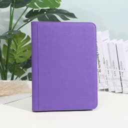 Trading Card Binder PU Leather Cover 9 Pocket Zippered Album For Sports Star Football Basketball Collectible Cards