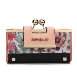 AFKOMST Women Floral Print Wallet: 9 Card Slots, Bifold Design, Coin Purse & Card Holder
