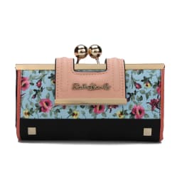 AFKOMST Women Floral Print Wallet: 9 Card Slots, Bifold Design, Coin Purse & Card Holder