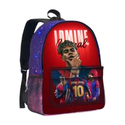Boys Girls Backpack Knapsack Football Star Starry Sky Backpack School Bag L-Lamin Yamal Large Capacity Mochila Rucksack School