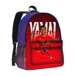 Boys Girls Backpack Knapsack Football Star Starry Sky Backpack School Bag L-Lamin Yamal Large Capacity Mochila Rucksack School