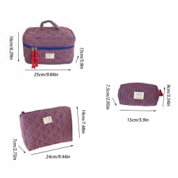 Wholesale 3 Bags Set Fashion Women Classic Cosmetic Bag Large Capacity Toiletry Makeup Organizer Pouch Ladies Zipper Quilted Bag