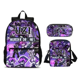 Murder Drones 3pcs Set Backpack 47cm/18.5inch Large Capacity Backpack Shoulder Bag Pencil Case Book Bags for Boys Girl Best Gift