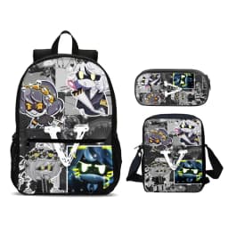 Murder Drones 3pcs Set Backpack 47cm/18.5inch Large Capacity Backpack Shoulder Bag Pencil Case Book Bags for Boys Girl Best Gift