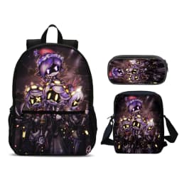 Murder Drones 3pcs Set Backpack 47cm/18.5inch Large Capacity Backpack Shoulder Bag Pencil Case Book Bags for Boys Girl Best Gift