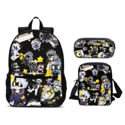 Murder Drones 3pcs Set Backpack 47cm/18.5inch Large Capacity Backpack Shoulder Bag Pencil Case Book Bags for Boys Girl Best Gift
