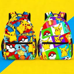 Pikachu Backpack, Anime Print School Bookbag, Lightweight Travel Backpack with Mesh Pockets