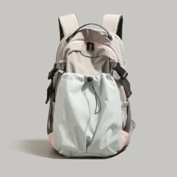 Fashion Nylon Backpack with Drawstring Side Pocket Adjustable Padded Straps for Outdoor Daily Use Large Capacity Shoulder Bag