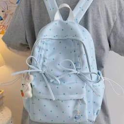 New Y2k Cute Polka Dot Backpack Sweet Girl Bow Small Knapsack Large Capacity Students Schoolbag Women's Fashion Outdoor Rucksack