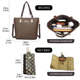 6PCS Large Capacity Tote Bags Set Women Fashion Shoulder Bag Crossbody Bag Minimalist Floral Print Handbags for Women