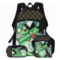 1/2/3/4/5PCS Trendy Shark Graphic Backpack Set | Perfect for School & Daily Adventures
