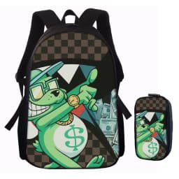 1/2/3/4/5PCS Trendy Shark Graphic Backpack Set | Perfect for School & Daily Adventures