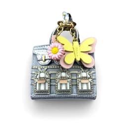 Adorable Mini Velvet PU Leather Earphone Pouch With Butterfly&Daisy Charm-Functional Mini Bag For Bag Charm-Elegant Style-Gift