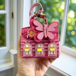 Adorable Mini Velvet PU Leather Earphone Pouch With Butterfly&Daisy Charm-Functional Mini Bag For Bag Charm-Elegant Style-Gift