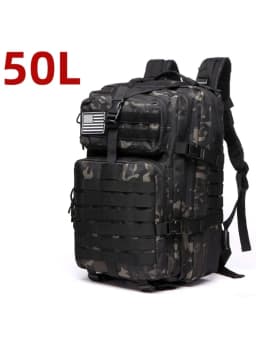Durable Nylon 50L Waterproof Tactical Outdoor Backpack for Hiking Trekking Fishing Hunting Camping Travel