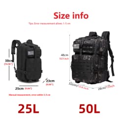 Durable Nylon 50L Waterproof Tactical Outdoor Backpack for Hiking Trekking Fishing Hunting Camping Travel
