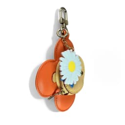 Real Leather Coin Purse with Daisy Charm-Cute Keychain Bag Clip for Handbag-Detachable Daisy Flower Accessory-Gift For Women