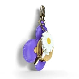 Real Leather Coin Purse with Daisy Charm-Cute Keychain Bag Clip for Handbag-Detachable Daisy Flower Accessory-Gift For Women