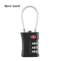 4 Pack TSA Customs Code Lock for Travel Luggage Password Changeable Black Lock Contrast Design Padlock 3 Digit Combination Lock