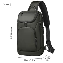 HK Multifunction Men's Shoulder Bag Waterproof Crossbody Bag Fit 11 inch iPad Lightweight Messenger Sling Bag for Travel Outdoor