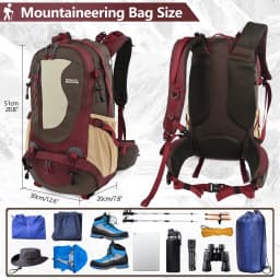 ROYAL MOUNTAIN 35L Hiking & Casual Backpack Shoes Compartment Multi-Pockets Waist Pack Chest Buckle Water-Resistant Fabric All