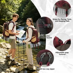 ROYAL MOUNTAIN 35L Hiking & Casual Backpack Shoes Compartment Multi-Pockets Waist Pack Chest Buckle Water-Resistant Fabric All