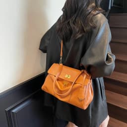 MOODS Two-sized Flap Shoulder Tote Bags For Women Retro Solid Color Big Capacity Shopper Crossbody Bag 2025 New Fashion Handbags