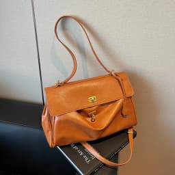 MOODS Two-sized Flap Shoulder Tote Bags For Women Retro Solid Color Big Capacity Shopper Crossbody Bag 2025 New Fashion Handbags