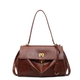MOODS Two-sized Flap Shoulder Tote Bags For Women Retro Solid Color Big Capacity Shopper Crossbody Bag 2025 New Fashion Handbags