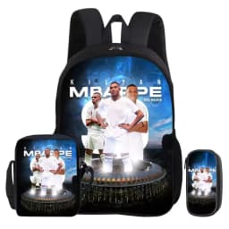M-Mbappe 3Pcs Set Backpack Shoulder Bag Pencil Bags Bookbag Football Star Rucksack child Mochila Sports Schoolbag Kids Gift
