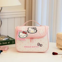 Highly attractive, large-capacity Hello Kitty apple print makeup bag, durable, suitable for travel and business trips, portable