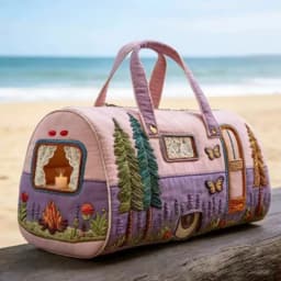Durable 18x9x9cm Quilted Duffle Bag 3D Quilting Craft Large Capacity Fitness Short Bag Travel Handbag for Travel