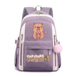 Capybara Buuble Tea Backpack for Girl Boy Student Teenager Cartoon Capybara Schoolbags Women Casual School Backpack Travel Bags