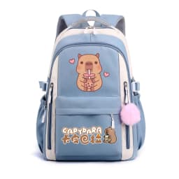 Capybara Buuble Tea Backpack for Girl Boy Student Teenager Cartoon Capybara Schoolbags Women Casual School Backpack Travel Bags