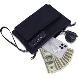 Secure Locking Money Bag with Zipper Closure Dual-Layer Organizer for Passports, Cash, Business, Travel Locking Bank Bag