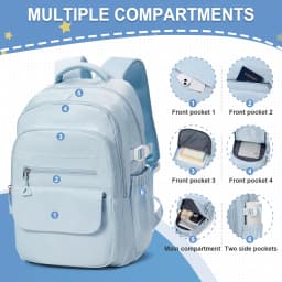 Aesthetic Backpack for Women School Backpack for Boys Girl, College Multiple Compartments Laptop Bookbag, Casual Travel Backpack