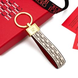 CH Niche High-end Keychain Leather Keychain Unique Printing Design Fashion Keychain Simple and Exquisite Style Gifts