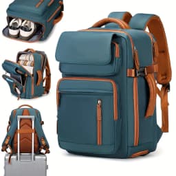 Ladies' Travel Backpack with Shoe Compartment Suitable for 15.6-inch Laptop, Adjustable Shoulder Strap Backpack