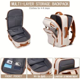 Ladies' Travel Backpack with Shoe Compartment Suitable for 15.6-inch Laptop, Adjustable Shoulder Strap Backpack