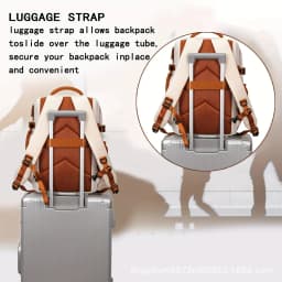 Ladies' Travel Backpack with Shoe Compartment Suitable for 15.6-inch Laptop, Adjustable Shoulder Strap Backpack