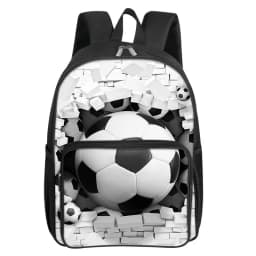 Fluorescent Flame Football Square Front Pocket Backpack for Boy and Girls Best Gifts 2D Flat Cartoon SchoolBags for Children