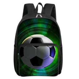 Fluorescent Flame Football Square Front Pocket Backpack for Boy and Girls Best Gifts 2D Flat Cartoon SchoolBags for Children